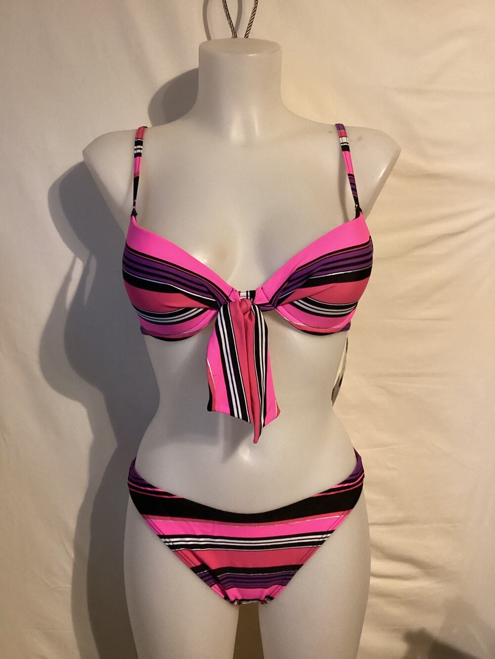 1349a NWT Bikini Bay M/M 72T PPST Pushup Top w/Scoop Bottoms Size 8